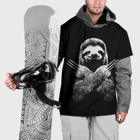 Накидка на куртку 3D с принтом Ленивец росомаха в Тюмени, 100% полиэстер |  | Тематика изображения на принте: animals | wolverine | ленивец | росомаха