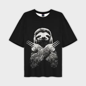 Мужская футболка oversize 3D с принтом Ленивец росомаха ,  |  | animals | wolverine | ленивец | росомаха