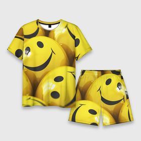 Мужской костюм с шортами 3D с принтом Yellow smile в Курске,  |  | Тематика изображения на принте: emoji | настроение | позитив | смайлики | смайлы | стикеры | текстура смайл | улыбки | фон смайл | эмодзи