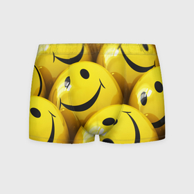 Мужские трусы 3D с принтом Yellow smile в Курске, 50% хлопок, 50% полиэстер | классическая посадка, на поясе мягкая тканевая резинка | Тематика изображения на принте: emoji | настроение | позитив | смайлики | смайлы | стикеры | текстура смайл | улыбки | фон смайл | эмодзи