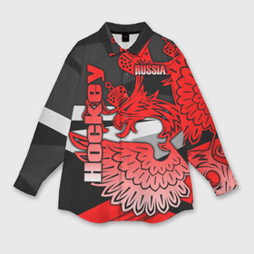 Мужская рубашка oversize 3D с принтом Hockey ,  |  | aesthetic | fashion | hero | hits | hockey | hybrid | ice | iihf worlds | league | nhl | pro | review | russia | sports | top | герб | орнамент | россия | рф | спорт | униформа | форма | хоккей