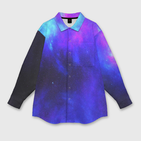 Мужская рубашка oversize 3D с принтом Северное сияние в Кировске,  |  | galaxy | nasa | nebula | space | star | абстракция | вселенная | галактика | звезда | звезды | космический | наса | огонь | планеты