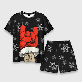 Мужской костюм с шортами 3D с принтом Рок Дед Мороз в Петрозаводске,  |  | happy new year | santa | дед мороз | каникулы | мороз | новогодний свитер | новый год | оливье | праздник | рождество | санта клаус | свитер новогодний | снег | снегурочка | снежинки