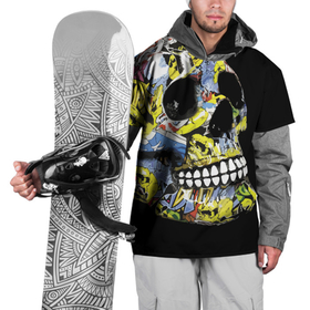 Накидка на куртку 3D с принтом Graffiti   Skull в Санкт-Петербурге, 100% полиэстер |  | color | fashion | graffiti | grin | jaw | orbits | skull | teeth | глазницы | граффити | зубы | мода | оскал | цвет | череп