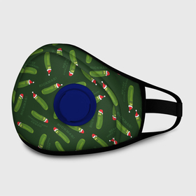 Маска из неопрена с принтом MERRY PICKLE RICKMAS! в городе Новоалтайск, неопрен 100% | Форма огибающая нос. Резинки для ушей с дополнительной резинкой на затылке. Клапан для выдоха для активного дыхания при занятиях спортом. Эластичный материал маски и окантовки для лучшего растяжения и прилегания маски.  | Тематика изображения на принте: rick and morty | мультсериал | новый год | рик и морти | рождество