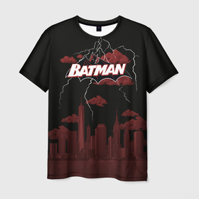 Мужская футболка 3D с принтом Batman в Тюмени, 100% полиэфир | прямой крой, круглый вырез горловины, длина до линии бедер | batman | batman vs superman | bruce wayne | gotham | justice league | shtatbat | бэтмен | бэтмэн | супермен | супс