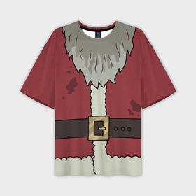 Мужская футболка OVERSIZE 3D с принтом Костюм Reuben Santa в Тюмени,  |  | Тематика изображения на принте: rick and morty | мультсериал | новый год | рик и морти | рождество