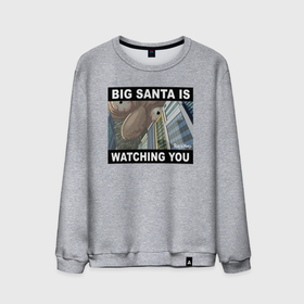 Мужской свитшот хлопок с принтом BIG SANTA IS WATCHING YOU в Екатеринбурге, 100% хлопок |  | rick and morty | мультсериал | новый год | рик и морти | рождество