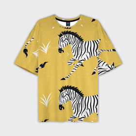 Мужская футболка oversize 3D с принтом Зебра арт в Тюмени,  |  | animals | zebra | животные | зебра