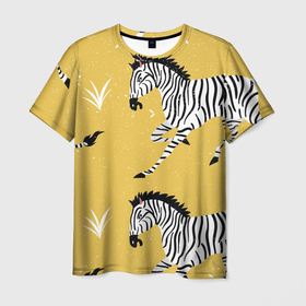 Мужская футболка 3D с принтом Зебра арт в Тюмени, 100% полиэфир | прямой крой, круглый вырез горловины, длина до линии бедер | animals | zebra | животные | зебра