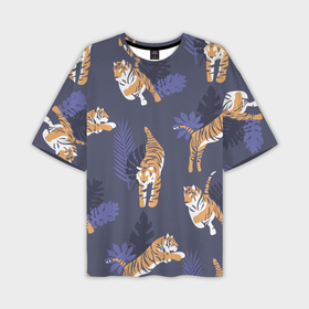 Мужская футболка oversize 3D с принтом Тигриный прайд в Петрозаводске,  |  | Тематика изображения на принте: lion | tiger | гепард | дикие кошки | животные | кот | кошки | лев | пантера | тигр | тигры