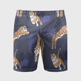 Мужские шорты спортивные с принтом Тигриный прайд ,  |  | lion | tiger | гепард | дикие кошки | животные | кот | кошки | лев | пантера | тигр | тигры