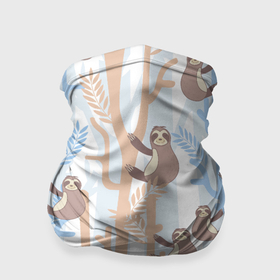 Бандана-труба 3D с принтом Ленивец стайл в Белгороде, 100% полиэстер, ткань с особыми свойствами — Activecool | плотность 150‒180 г/м2; хорошо тянется, но сохраняет форму | Тематика изображения на принте: животные | ленивец