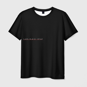 Мужская футболка 3D с принтом Минимализм в Петрозаводске, 100% полиэфир | прямой крой, круглый вырез горловины, длина до линии бедер | минимализм | надпись | черная