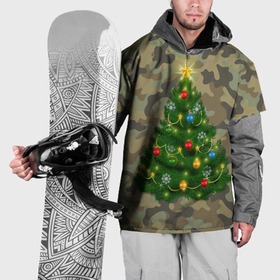 Накидка на куртку 3D с принтом Ёлка на армейском камуфляже для нового года в Тюмени, 100% полиэстер |  | Тематика изображения на принте: 