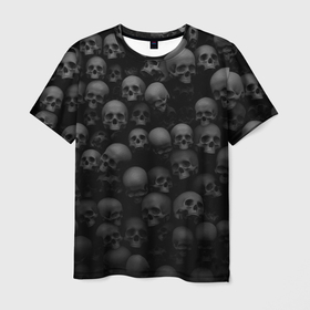 Мужская футболка 3D с принтом Черепа в Курске, 100% полиэфир | прямой крой, круглый вырез горловины, длина до линии бедер | Тематика изображения на принте: тьма | черепа