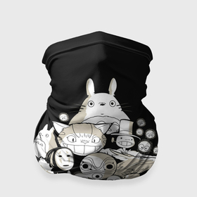 Бандана-труба 3D с принтом Totoro в Новосибирске, 100% полиэстер, ткань с особыми свойствами — Activecool | плотность 150‒180 г/м2; хорошо тянется, но сохраняет форму | anime | hayao miyazaki | japanese | meme | miyazaki | piano | studio ghibli | tokyo | totoro | гибли | котобус | мой | сосед | сусуватари | тонари | тоторо | хаяо миядзаки