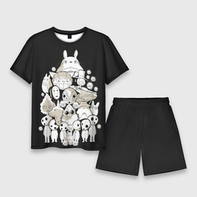 Мужской костюм с шортами 3D с принтом Totoro ,  |  | anime | hayao miyazaki | japanese | meme | miyazaki | piano | studio ghibli | tokyo | totoro | гибли | котобус | мой | сосед | сусуватари | тонари | тоторо | хаяо миядзаки