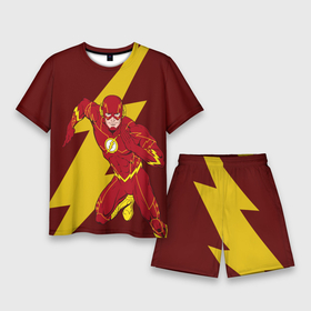 Мужской костюм с шортами 3D с принтом The Flash в Новосибирске,  |  | dc comics | justice league | superhero | the flash | лига справедливости | флэш