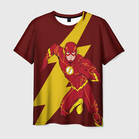 Мужская футболка 3D с принтом The Flash в Екатеринбурге, 100% полиэфир | прямой крой, круглый вырез горловины, длина до линии бедер | dc comics | justice league | superhero | the flash | лига справедливости | флэш
