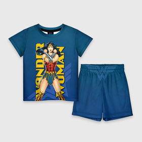 Детский костюм с шортами 3D с принтом Wonder Woman в Белгороде,  |  | Тематика изображения на принте: dc comics | justice league | shtatjl | superhero | wonder woman | лига справедливости | чудо женщина