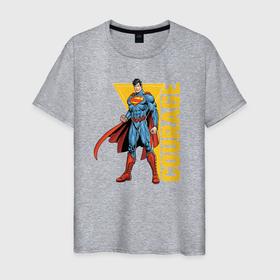 Мужская футболка хлопок с принтом Superman. Courage , 100% хлопок | прямой крой, круглый вырез горловины, длина до линии бедер, слегка спущенное плечо. | clark kent | dc comics | justice league | shtatjl | superhero | superman | лига справедливости | супермен