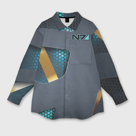 Мужская рубашка oversize 3D с принтом Mass Effect N7 Масс эффект Н7 в Петрозаводске,  |  | andromeda | bioware | n7 | shepard | shooter | геты | жнецы | инженер | масс эффект | разведчик | солдат | страж | цербер | штурмовик | шутер