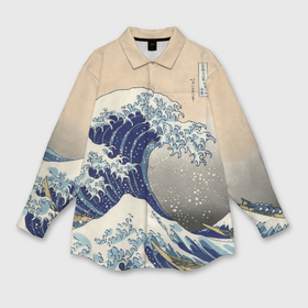 Мужская рубашка oversize 3D с принтом Kanagawa Wave Art ,  |  | glitch | japan | kanagawa | retro | retro wave | retrowave | vapor | vapor wave | vaporwave | wave | волна канагава | глитч | глич | канагава | ретровейв | ретровэйв | япония