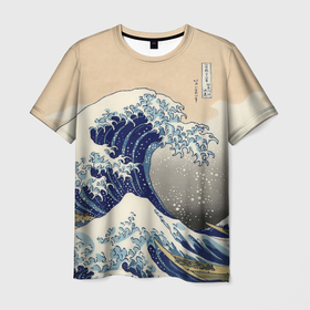 Мужская футболка 3D с принтом Kanagawa Wave Art , 100% полиэфир | прямой крой, круглый вырез горловины, длина до линии бедер | glitch | japan | kanagawa | retro | retro wave | retrowave | vapor | vapor wave | vaporwave | wave | волна канагава | глитч | глич | канагава | ретровейв | ретровэйв | япония