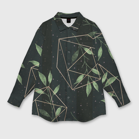 Мужская рубашка oversize 3D с принтом Геометрия в природе в Новосибирске,  |  | абстрактное | белое | ветви | ветвь | ветка | геометрические фигуры | желтое | зелёное | капли | листок | листья | природа | точки | чёрное