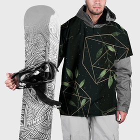 Накидка на куртку 3D с принтом Геометрия в природе в Петрозаводске, 100% полиэстер |  | Тематика изображения на принте: абстрактное | белое | ветви | ветвь | ветка | геометрические фигуры | желтое | зелёное | капли | листок | листья | природа | точки | чёрное