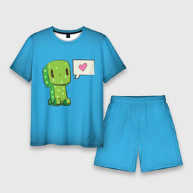 Мужской костюм с шортами 3D с принтом Minecraft ,  |  | game | minecraft | блоки | игра | квадраты | компьютерная игра | крипер | майнкрафт