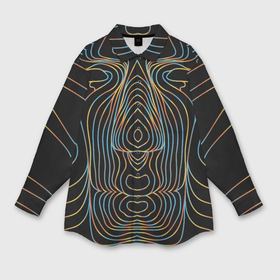 Мужская рубашка oversize 3D с принтом Неоновое свечение в Санкт-Петербурге,  |  | необычная куртка | необычная футболка | неоновый принт | оригинальная куртка | оригинальный принт | психоделика | психоделический узор | психоделия | футболка оригинальная