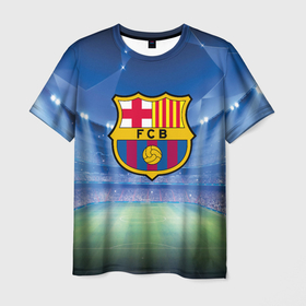 Мужская футболка 3D с принтом FC Barcelona в Тюмени, 100% полиэфир | прямой крой, круглый вырез горловины, длина до линии бедер | Тематика изображения на принте: barcelona | spain | барселона | испания