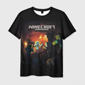 Мужская футболка 3D с принтом Minecraft в Тюмени, 100% полиэфир | прямой крой, круглый вырез горловины, длина до линии бедер | game | minecraft | блоки | игра | квадраты | компьютерная игра | крипер | майнкрафт