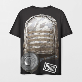 Мужская футболка 3D с принтом PUBG снаряжение в Тюмени, 100% полиэфир | прямой крой, круглый вырез горловины, длина до линии бедер | playground unknownbattleground