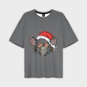 Мужская футболка OVERSIZE 3D с принтом Пиклрик крыс в Белгороде,  |  | dsgnkovaleva рик и морти | happy new year. | piclerick | vdkovmar | дед мороз | джастин ройланд | дэн хармон | мистер мисикс | новый год | пиклрик | плюмбус. rickmorty | санта клаус