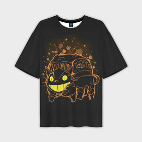 Мужская футболка oversize 3D с принтом My Neighbor Totoro оранжевый кот в Екатеринбурге,  |  | anime | hayao miyazaki | japanese | meme | miyazaki | piano | studio ghibli | tokyo | totoro | гибли | котобус | мой | сосед | сусуватари | тонари | тоторо | хаяо миядзаки