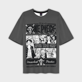 Мужская футболка oversize 3D с принтом Манга One Piece в Санкт-Петербурге,  |  | Тематика изображения на принте: anime | kaido | luffy | manga | one piece | theory | zoro | большой куш | ван | луффи | манга | манки д | мульт | пираты | пис | рыжий | сёнэн | сериал | шанкс
