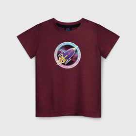 Детская футболка хлопок с принтом SPACE ROCKET в Кировске, 100% хлопок | круглый вырез горловины, полуприлегающий силуэт, длина до линии бедер | Тематика изображения на принте: rocket | space | вселенная | космос | ракета | рисунок