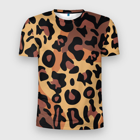 Мужская футболка 3D Slim с принтом Кошачий окрас в Белгороде, 100% полиэстер с улучшенными характеристиками | приталенный силуэт, круглая горловина, широкие плечи, сужается к линии бедра | гепард | животные | камуфляж | кошки | окрас | пантера | природа | раскрас | тигр