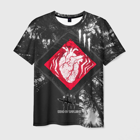 Мужская футболка 3D с принтом DBD   beating heart , 100% полиэфир | прямой крой, круглый вырез горловины, длина до линии бедер | Тематика изображения на принте: daylight | dead | game | horror | logo | survival | игра | лес | лого | хоррор