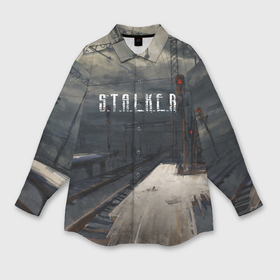 Мужская рубашка oversize 3D с принтом Новый Сталкер в Екатеринбурге,  |  | metro | s.t.a.l.k.e.r. | stalker | зов припяти | игра | метро | мутант | пейзаж | припять | радиация | сталкер | сталкер 2 | чернобыль