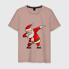 Мужская футболка хлопок с принтом Dab Santa в Санкт-Петербурге, 100% хлопок | прямой крой, круглый вырез горловины, длина до линии бедер, слегка спущенное плечо. | Тематика изображения на принте: 