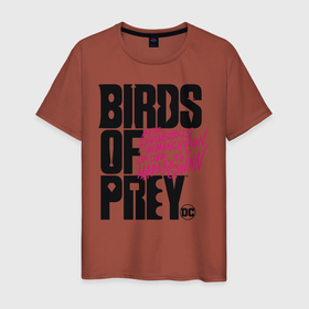 Мужская футболка хлопок с принтом Birds of Prey logo в Екатеринбурге, 100% хлопок | прямой крой, круглый вырез горловины, длина до линии бедер, слегка спущенное плечо. | birds of prey | harley quinn | марго робби | потрясающая история харли квин | харли квин | хищные птицы