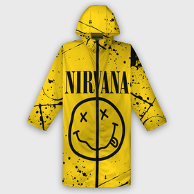 Мужской дождевик 3D с принтом Nirvana в Курске,  |  | Тематика изображения на принте: nirvana | smile | курт кобейн | нирвана | смайл