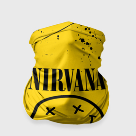 Бандана-труба 3D с принтом Nirvana в Санкт-Петербурге, 100% полиэстер, ткань с особыми свойствами — Activecool | плотность 150‒180 г/м2; хорошо тянется, но сохраняет форму | nirvana | smile | курт кобейн | нирвана | смайл