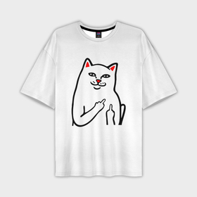 Мужская футболка oversize 3D с принтом Meme Cat в Екатеринбурге,  |  | animal | cat | meme | животное | кот | кошка | мем | прикол | юмор