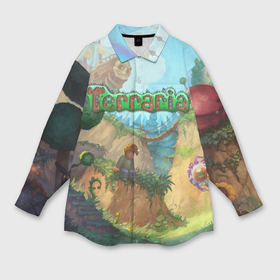 Мужская рубашка oversize 3D с принтом Terraria в Тюмени,  |  | Тематика изображения на принте: minecraft | terraria | инди игры | майнкрафт | террария