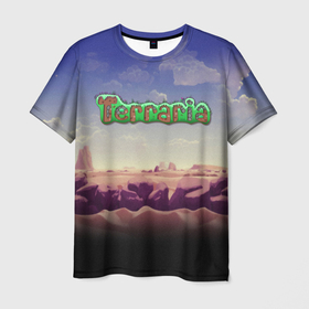 Мужская футболка 3D с принтом World Terraria в Петрозаводске, 100% полиэфир | прямой крой, круглый вырез горловины, длина до линии бедер | 